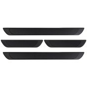 Resim Universal Yazısız Kapı Eşiği Krom Abs Siyah Karbon Kaplama 4 Parça 