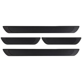 Resim Universal Yazısız Kapı Eşiği Krom Abs Siyah Karbon Kaplama 4 Parça 