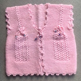 Resim El Örgüsü Bebek Yelekleri - Pembe 