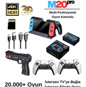 Resim M20pro Tv Bağlantılı Elde Kullanılabilir Oyun Konsolu Joystick Ve Stand Gamepad Oyun Konsolu 