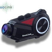 Resim DuoLink X74 Pro İnterkom Motosiklet Kameralı 360° Modül 6 Kişi Bluetooth Kask Intercom Video Kayıt Kulaklık 