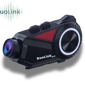 Resim DuoLink X74 Pro İnterkom Motosiklet Kameralı 360° Modül 6 Kişi Bluetooth Kask Intercom Video Kayıt Kulaklık 