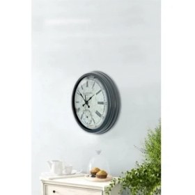 Resim Bahat Salon Ofis Duvar Saati Gri Alüminyum Çerçeve 40 cm 