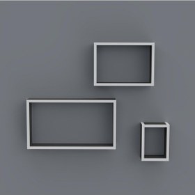 Resim Kenzlife kitaplık neslişah 030*060*20*3 gri duvar rafı 