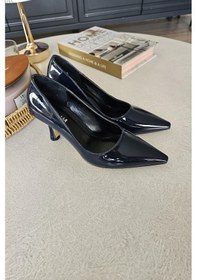 Resim 10 1401 Topukla Kadın Kadeh Topuklu Stiletto Lacivert 