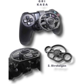 Resim Salıncak Ps4 Mini Direksiyon Audi + Direksiyon Seti ( G R I ) 