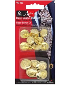 Resim ÖZ-EL AŞ Erkek Blazer Düğme, Metalize Ceket Düğmesi, Altın Rengi Düğme 403 902 