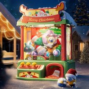 Resim Bayramlık Yeşil Noel Pençe Makinesi - Noel Baba & Geyik Tasarımlı Parti Hazır Etkileşimli Oyuncak Oyun Konsolu, Pil/USB ile Çalışır, ABS Malzeme, Tatil Eğlencesi İçin Mükemmel, Minyatür Noel Ürünleri 