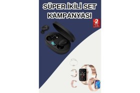 Resim Pileli Store Pilelistore Nabız Ölçer Hediye Bileklikli Akıllı Saat ve Dijital Göstergeli Bluetooth Kulaklık Çoklu Şarj Girişi 