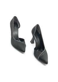 Resim Feles Kadeh Topuk Saten Taşlı Stiletto Kadın Topuklu Ayakkabı Siyah 