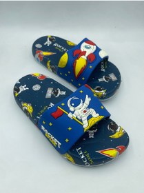 Resim GEZER Erkek Çocuk Erkek Çocuk Terlik(roket Ve Astronot Desenli) 