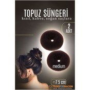 Resim Skygo Modacar KAHVE Mini Saç Topuz Süngeri 2 ADET 7.5 CM Çap 3 cm Kalınlık 