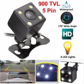 Resim Allwinner Kare 4 LED Işıklı 5 Pin 170 Derece 900TVL AV Gece Görüşlü Kamera 