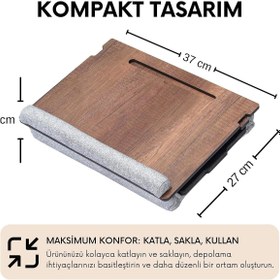 Resim Delixa Vigo Wood - LS051 Minderli Eğim Ayarlanabilir Mousepadli Laptop Sehpası 