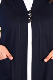 Resim Ferace Kadın Tesettür Yelek - Büyük Beden Rahat Kesim Cepli Uzun Yelek 