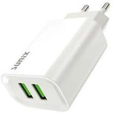 Resim Sunix 2.6A Çift USB-A Girişli Şarj Başlığı S-25 Beyaz 