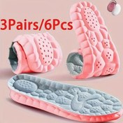 Resim 3 Çift/6 Adet Rahat Tabanlık - Yumuşak, Hafif, Nefes Alabilen, Topuk Desteği ve Şok Emme, Ayak Konforu İçin Ergonomik Tasarım, Gri, Pembe, Siyah, Unisex Yetişkin Kullanımı, Ayak Konforu Arttırma, Şık Tabanlık Tasarımı, Dayanıklı Tabanlık Malzemesi 
