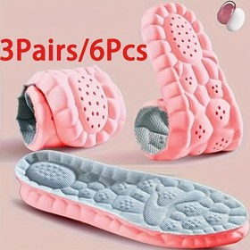 Resim 3 Çift/6 Adet Rahat Tabanlık - Yumuşak, Hafif, Nefes Alabilen, Topuk Desteği ve Şok Emme, Ayak Konforu İçin Ergonomik Tasarım, Gri, Pembe, Siyah, Unisex Yetişkin Kullanımı, Ayak Konforu Arttırma, Şık Tabanlık Tasarımı, Dayanıklı Tabanlık Malzemesi 