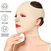 Resim 3D Yeniden Kullanılabilir Yüz İnceltici Bandaj V Hattı Yüz Şekillendirici Kaldırma Maske Çene Yanak Kaldırıcı 