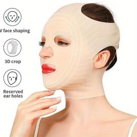 Resim 3D Yeniden Kullanılabilir Yüz İnceltici Bandaj V Hattı Yüz Şekillendirici Kaldırma Maske Çene Yanak Kaldırıcı 