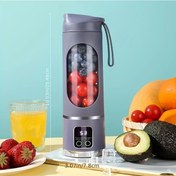 Resim Meridiangoods Mor Usb Şarjlı Taşınabilir Blender: 300-500ml Dijital Ekranlı Purple 