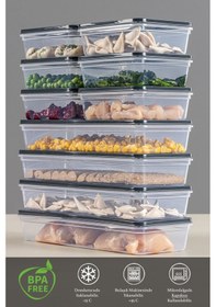 Resim Meleni Home Buzdolabı Mikrodalga Saklama Kabı Antrasit 10'Lu 4 x (1170 ML) 6 x (600 ML) Antrasit 