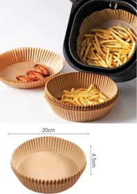 Resim Genel Markalar 100 Adet Yuvarlak Model Airfryer Pişirme Kağıdı Hijyenik Yağlı Kağıt Havalı Fritöz Pişirme Kağıdı 