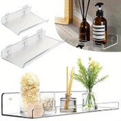 Resim 1 Adet Şeffaf U-Şekilli Akrilik Yüzen Raf - Kendinden Yapışkanlı Duvara Monte Banyo Depolama Rafı, Kitap Rafları, Sabunluklar ve Ev Dekoru için, 3 Şık Model Mevcut, Dekoratif Duvar Rafı | Şık Depolama Çözümü | Kendinden Yapışkanlı Montaj, Banyo Düzenleyicileri ve Depolama 