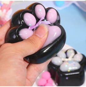 Resim Kedi Patisi Squishy Stress Oyuncağı Sukuşi Pati, Siyah-pembe Diğer 