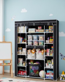 Resim Reyo Teknor Çift Yandan Raflı Bez Dolap Siyah 