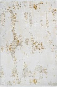 Resim Eve Krem Soyut Modern Geometrik Etnik Eskitme Desenli Boho Makinada Yıkanabilir Hafif Hav Toz Vermez Leke Tutmaz Kaymaz Taban Dijital Makine Baskı Halı Oturma Odası Salon Yolluk Koridor Mutfak Halısı 