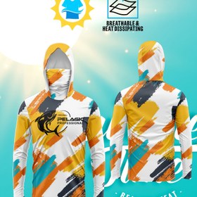 Resim Profesyonel Pelajik Balıkçılık Hoodie Maskeli, Av Ekipmanı, Açık Hava Koruyucu Giyim, Serin Hisseden Giyim, Plaj Koruma Giyim ve Güneş Ayarı Gömlek. 