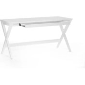 Resim Evka Ahşap Çalışma Masası Beyaz Geniş 