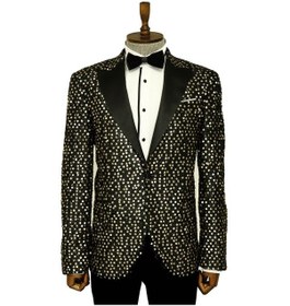 Resim Wessi Işıltılı Desenli Siyah Damatlık Ceket Siyah 