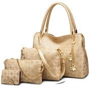 Resim Tek Omuzlu Postacı Çantası Anne Ve Bebek Çantası Altın 