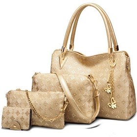 Resim Tek Omuzlu Postacı Çantası Anne Ve Bebek Çantası Altın 