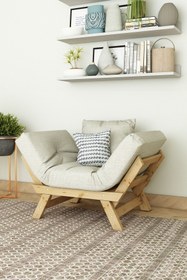 Resim woodwork antalya Fonksiyonel Yataklı Otantik Doğal Ahşap Berjer Natural Renk 