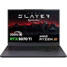 Resim Garaj Slayer R9T-5070TI C2 Amd Ryzen 9 9955HX 64GB Ram 2tb SSD RTX5070TI 16" Qhd+ IPS 300Hz Freedos Gaming Laptop 