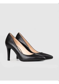 Resim Kadın Hakiki Deri Siyah İnce Topuklu Stiletto-siyah Siyah 