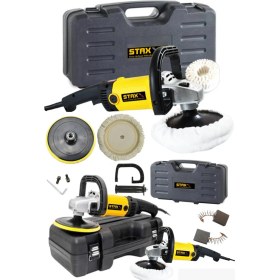 Resim Staxx Power Bakır Sargı 1400W 180MM Devir Ayarlı Pasta Cila Polisaj Zımpara Polisaj Makinası Çantalı Set + Fırça 