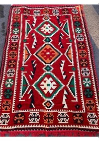 Resim Şark Köşesi Antep Anadolu Desenli Kilim Kırmızı 120 x 180 CM 