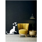 Resim Kedi Sticker Duvar DEKORASYONU-40X30 cm - Home Sticker - Duvar Sticker 
