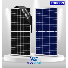 Resim Wos Enerji 620 W Watt Güneş Paneli Half-Cut Topcon Çift Cam Solar Panel (Çift Yönlü) 