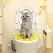 Resim 1 adet Kolay Temizlenebilir Kedi Tuvalet Eğitimi Koltuğu, Kaymaz Tasarım ile Kediler için, Kedi Çöp Kutusu ve Eğitim Koltuğu Dahil 