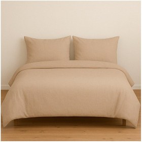 Resim More Home Çift Kişilik Yorgan Kılıfı + Yastık Kılıfı Koyu Bej Koyu Bej 