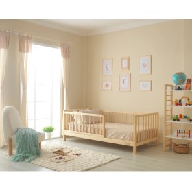 Resim Hobby Wood Nova - Natural Yuvarlak Çıtalı Karyola 