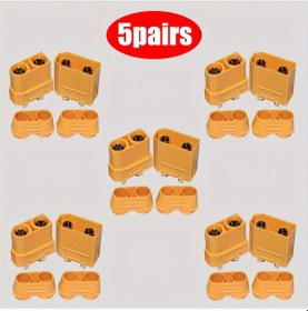 Resim Xuweiwei Xt90h Erkek Dişi Konnektör 5 Çift Yüksek Kalite Rc Lipo Batarya Drone Şarj Kablosu 