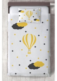 Resim Mekta Home Bebek Ve Çocuk Odası Uçan Balon Desenli Yatak Örtüsü Renkli 
