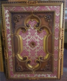 Resim Kahve Eskitme Saray Tavan Göbek Decogold 90 120 Cm 