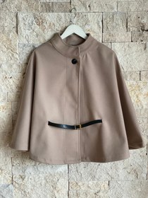 Resim Hatun Atila Kaşe Pelerin Panço Koyu Bej - 8720 - Bej / XL 